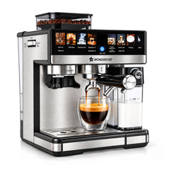 Wonderchef Prebook Murano Bean-to-Cup Automatic Coffee Maker & Grinder, 20-bar, Built-in Frother, Make Espressos, Cappuc