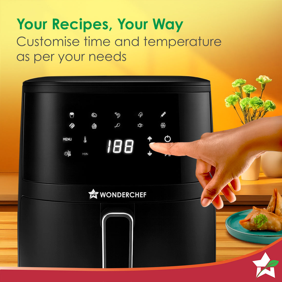 Neo Pro Digital Air Fryer | 4.5L | 1300W | Rapid Air Technology | 10 Pre-Set Functions | Temperature and Time Control | Automatic Shut-Off | Compact Design | 2-Year Warranty