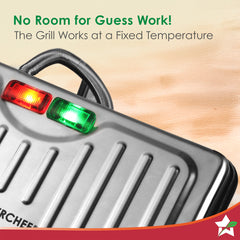 Wonderchef Essenza Contact Grill | 400W | Dual-side Heating | Non-stick Grill Plates | Oil Collector Tray | LED Indicato