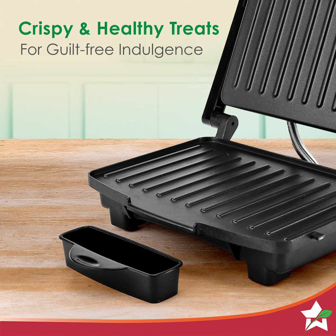 Wonderchef Essenza Contact Grill | 400W | Dual-side Heating | Non-stick Grill Plates | Oil Collector Tray | LED Indicato