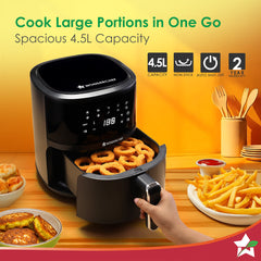 Neo Pro Digital Air Fryer | 4.5L | 1300W | Rapid Air Technology | 10 Pre-Set Functions | Temperature and Time Control | Automatic Shut-Off | Compact Design | 2-Year Warranty