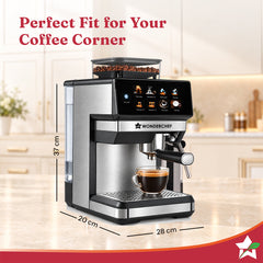 Wonderchef Prebook Auto Bar Espresso Coffee Maker & Grinder, 20-bar, Built-in Frother, Hassle-free, Make Espressos, Capp