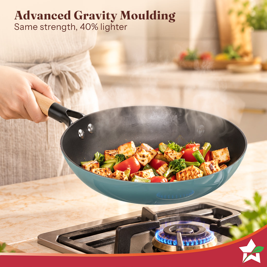 Wonderchef Ferro Enamel Light-weight Cast-iron Fry Pan, 20cm, No Seasoning Required, TitaniumShield Non-toxic Chemical-f