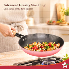 Wonderchef Ferro Enamel Light-weight Cast-iron Fry Pan, 20cm, No Seasoning Required, TitaniumShield Non-toxic Chemical-f