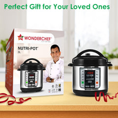 Wonderchef Nutri-pot 3L Electric Pressure Cooker, 18 Pre-set Options, 304 Stainless Steel Inner Pot, Slow Cook, Rice/Mil