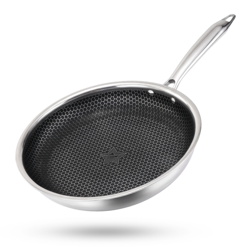Wonderchef PremiumPro  Triply Stainless-steel Fry Pan 24cm 1.7L for Kitchen, Toxin-free Non-stick HexaGlide Coating, Met