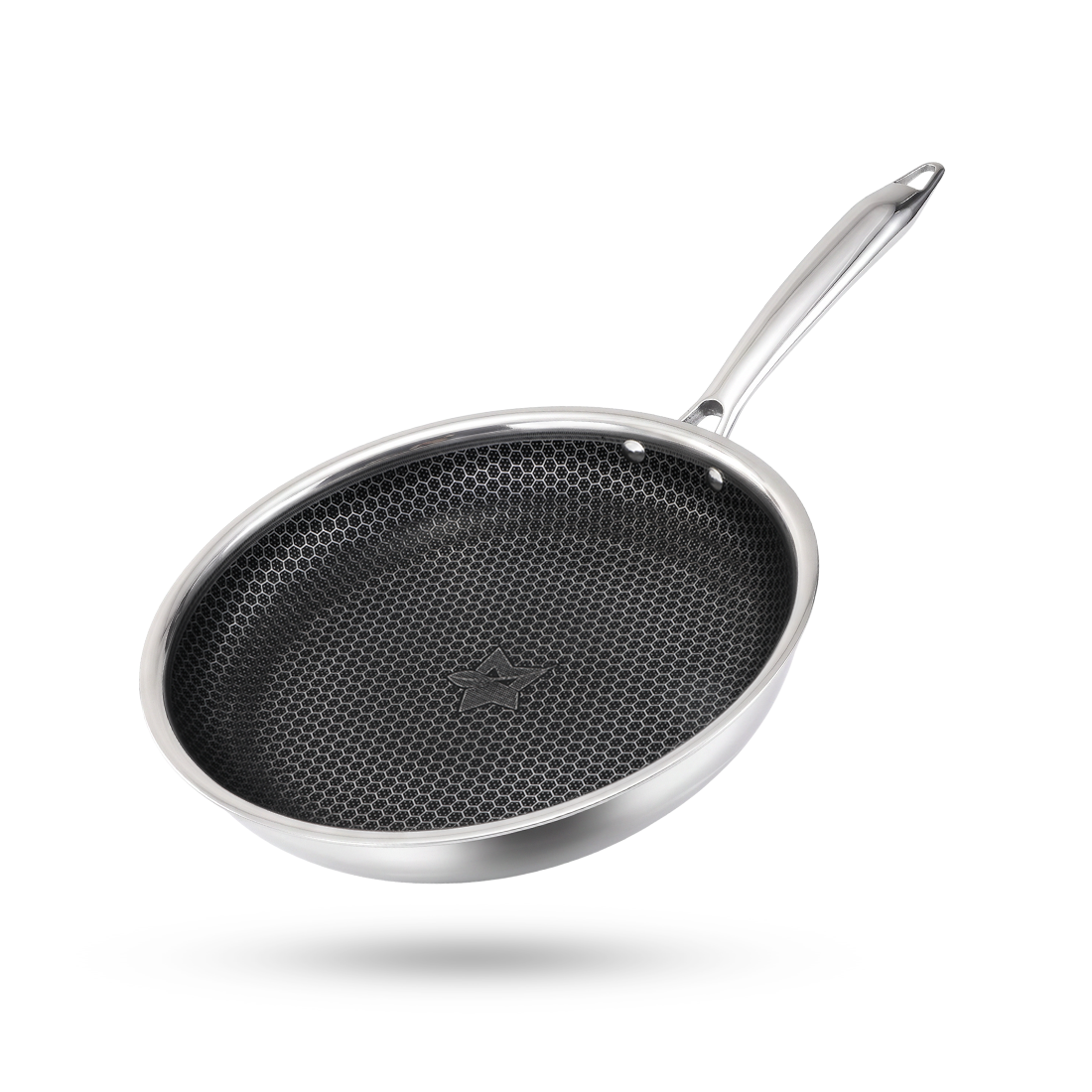 Wonderchef PremiumPro  Triply Stainless-steel Fry Pan 20cm 1L for Kitchen, Toxin-free Non-stick HexaGlide Coating, Metal