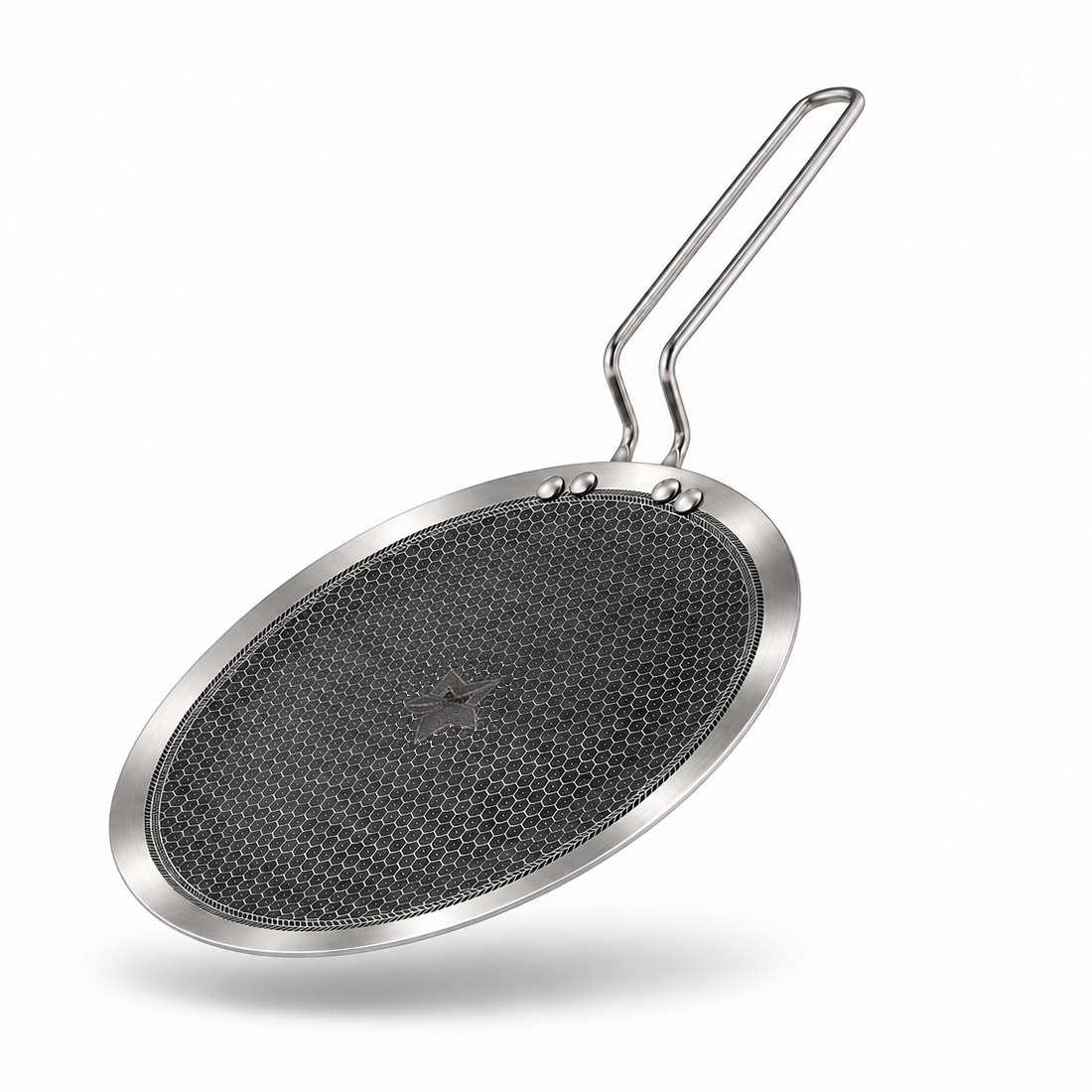 Wonderchef PremiumPro Triply Stainless-steel Roti Tawa 28cm for Kitchen, Toxin-free Non-stick HexaGlide Coating, Metal S