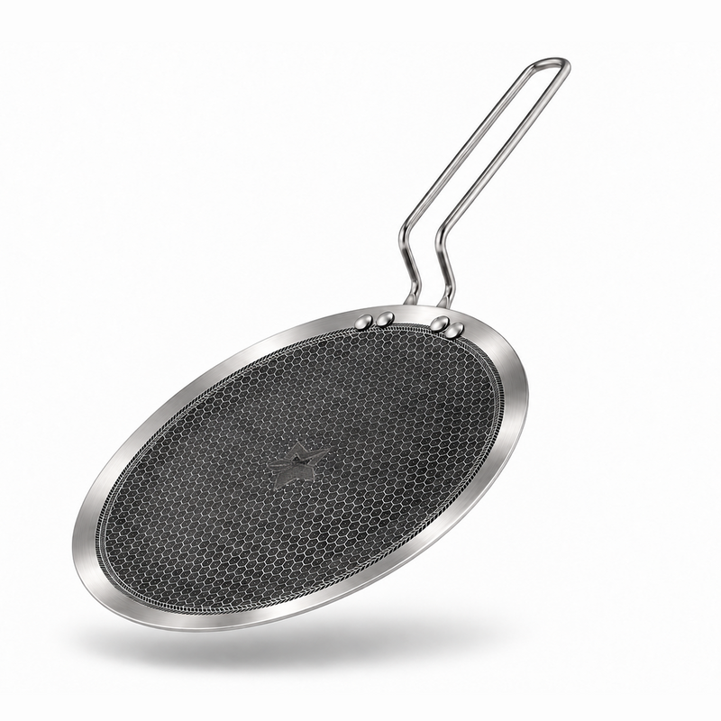 Wonderchef PremiumPro Triply Stainless-steel Roti Tawa 28cm for Kitchen, Toxin-free Non-stick HexaGlide Coating, Metal S