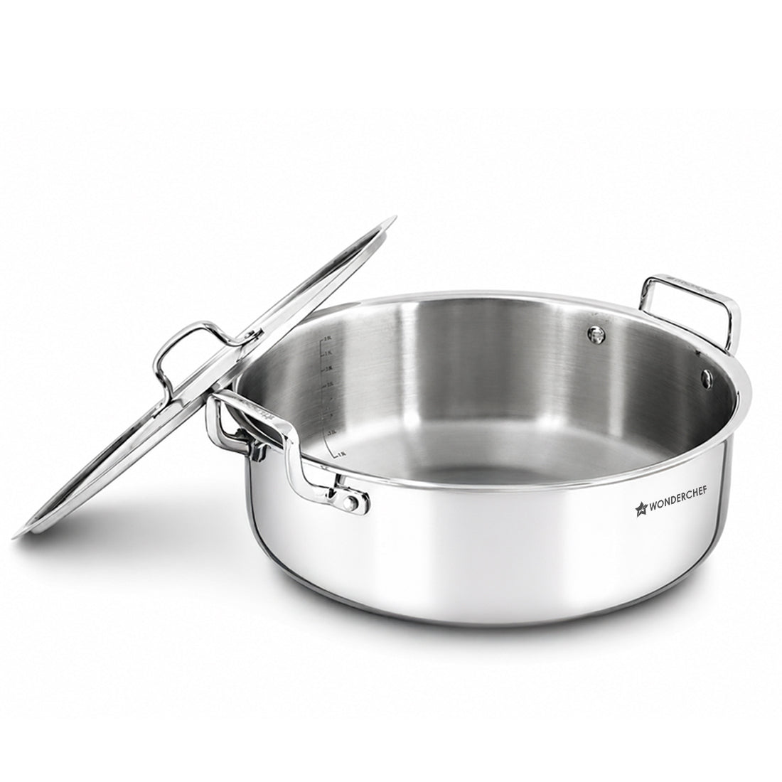 Wonderchef Stella Triply Stainless-steel Biryani Handi with Lid for Kitchen, 32cm 8.4L, Casserole for Slow Cooking, Dum Biryani, Gravies, Induction-friendly, Sturdy Handles, 10-Yr Warranty-1