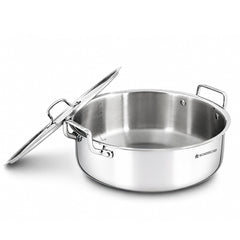 Wonderchef Stella Triply Stainless-steel Biryani Handi with Lid for Kitchen, 32cm 8.4L, Casserole for Slow Cooking, Dum Biryani, Gravies, Induction-friendly, Sturdy Handles, 10-Yr Warranty-1
