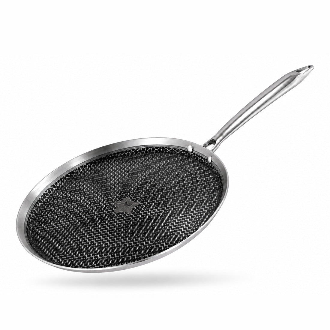 Wonderchef PremiumPro Hexa Triply Stainless-steel Dosa Tawa 28cm for Kitchen, Toxin-free Non-stick HexaGlide Coating, Metal Spoon Friendly, Induction-friendly, Cool Handles, 10-Yr Warranty