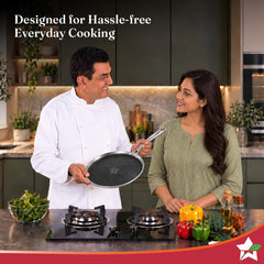 Wonderchef PremiumPro Hexa Triply Stainless-steel Dosa Tawa 28cm for Kitchen, Toxin-free Non-stick HexaGlide Coating, Metal Spoon Friendly, Induction-friendly, Cool Handles, 10-Yr Warranty-2