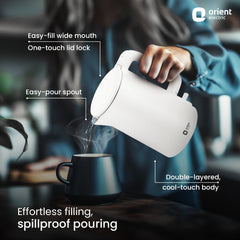 1.5L Kettle 1650 Watts | Cool Touch Body | Faster Heating | White, Plastic