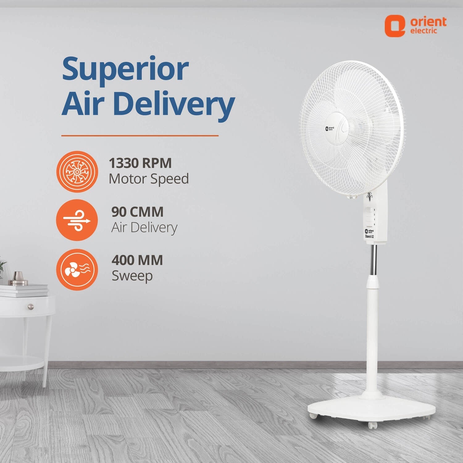 400MM Stand 32 Pedestal Fan