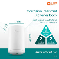 Aura Instant Pro 3L Instant Water Heater (Geyser)