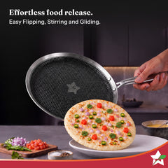 Wonderchef PremiumPro Hexa Triply Stainless-steel Dosa Tawa 28cm for Kitchen, Toxin-free Non-stick HexaGlide Coating, Metal Spoon Friendly, Induction-friendly, Cool Handles, 10-Yr Warranty-4