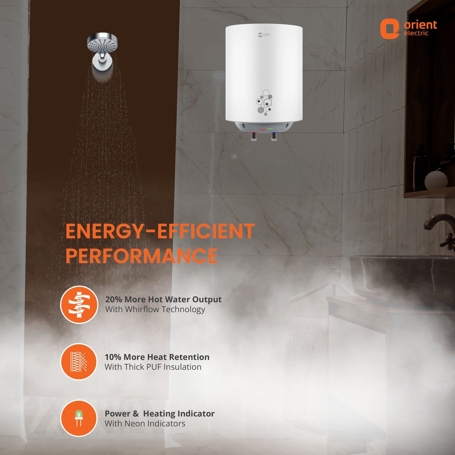 Ecoswift Pro Water Heater (Geyser) | Rust Proof Water Heater for Home Bathroom | 5 Years Warranty
