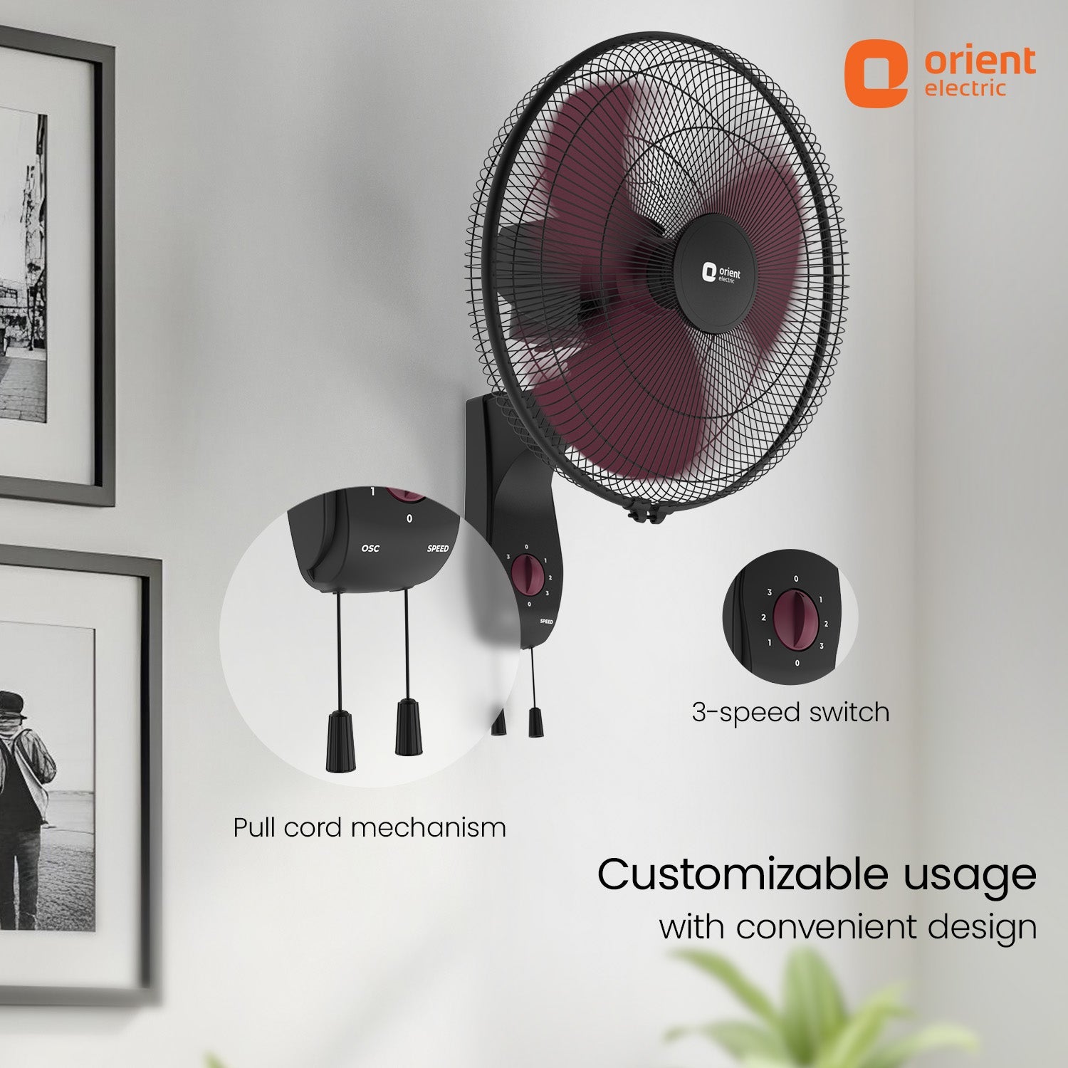 400MM Wall 47 3-in-1 High Speed Wall Fan | Ideal for Large Area |