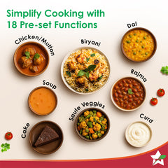 Wonderchef Nutri-pot 3L Electric Pressure Cooker, 18 Pre-set Options, 304 Stainless Steel Inner Pot, Slow Cook, Rice/Mil