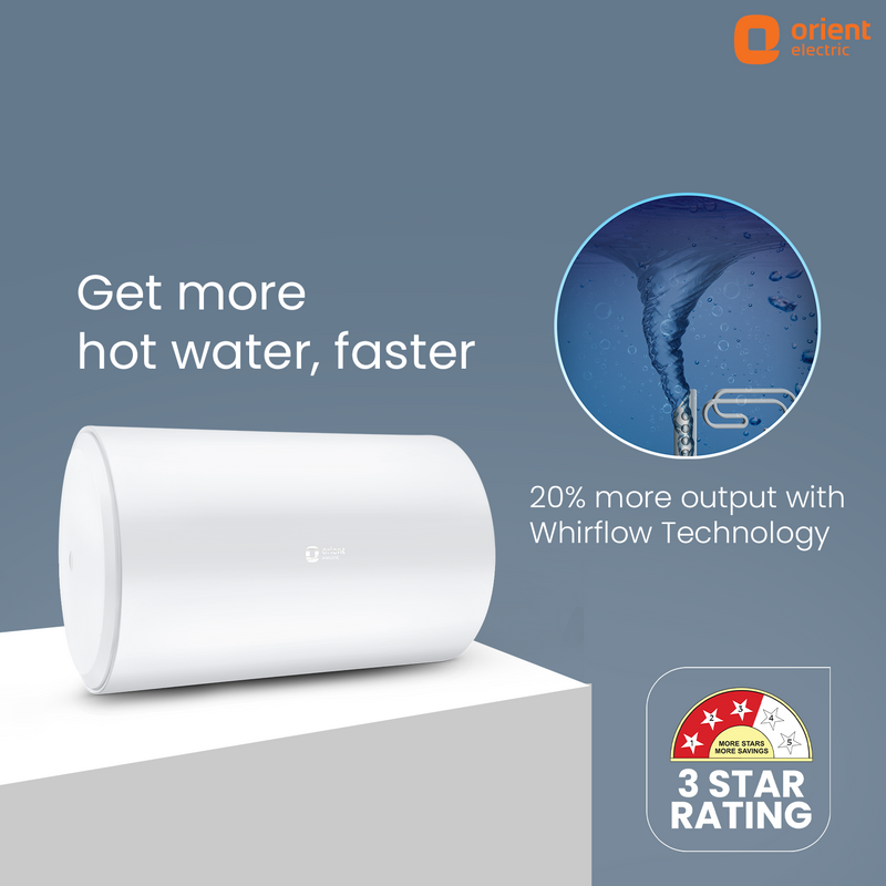 Aquaslim Horizontal Water Heater (Geyser) | Glass Coated Heating Element | Warranty: 7 Yr Tank, 2 Yr Comprehensive