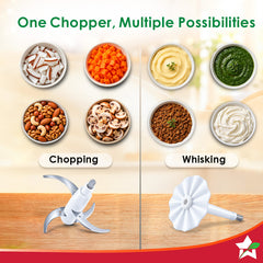 Wonderchef Maestro Digital Electric Chopper, Mincer, for Kitchen, 300W Motor, Sharp Stainless-steel Blades, Whisk Attach
