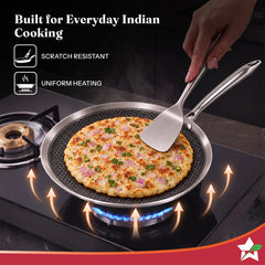 Wonderchef PremiumPro Hexa Triply Stainless-steel Dosa Tawa 28cm for Kitchen, Toxin-free Non-stick HexaGlide Coating, Metal Spoon Friendly, Induction-friendly, Cool Handles, 10-Yr Warranty-6