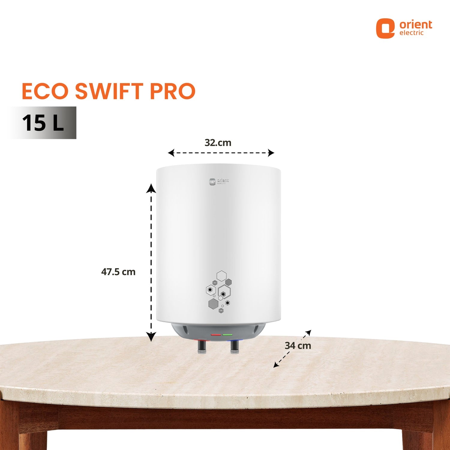 Ecoswift Pro Water Heater (Geyser) | Rust Proof Water Heater for Home Bathroom | 5 Years Warranty