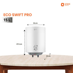 Ecoswift Pro Water Heater (Geyser) | Rust Proof Water Heater for Home Bathroom | 5 Years Warranty