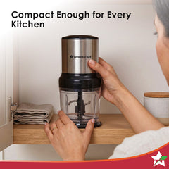 Wonderchef Inox Kitchen Vegetable Chopper, 350W Motor, Chopping/Mincing/Pureeing, Whisk Attachment for Whipping/Beating,