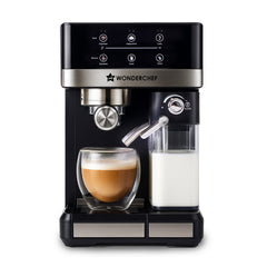 Wonderchef Regalia Automatic 20 Bar Coffee Maker with Auto Frother | Espresso, Cappuccino, Latte, Mocha | Built-in Milk 