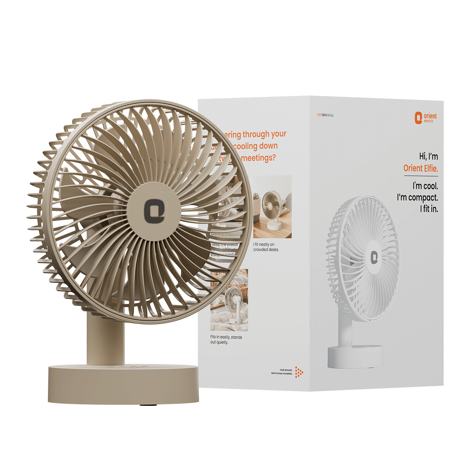 Orient Elfie 5" Compact Size Personal Fan | Chargeable Portable Fan | Mini Handheld