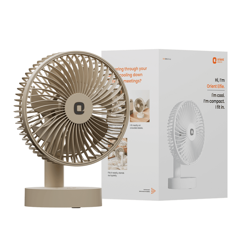 Orient Elfie 5" Compact Size Personal Fan | Chargeable Portable Fan | Mini Handheld
