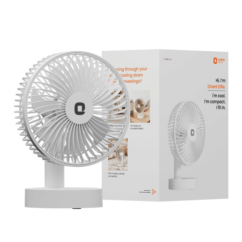 Orient Elfie 5" Compact Size Personal Fan | Chargeable Portable Fan | Mini Handheld