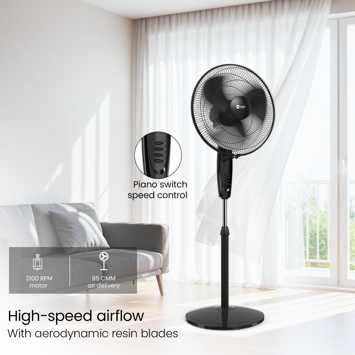 400MM Stand 37 Neo High Speed Pedestal Fan