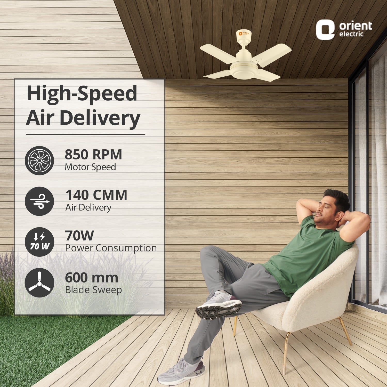 New Breeze High Speed Small Ceiling Fan | 5-Year Warranty