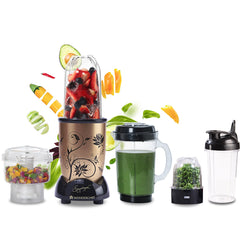 Nutri-blend Juicer, Mixer, Grinder, Smoothie Maker & Chopper | Complete Kitchen Machine | 22000 RPM Blender, Chopper, Juicer | 500W 100% Full Copper Motor | SS Blades | 4 Unbreakable Jars | 2 Years Warranty | Recipe Book By Chef Sanjeev Kapoor | Champagne