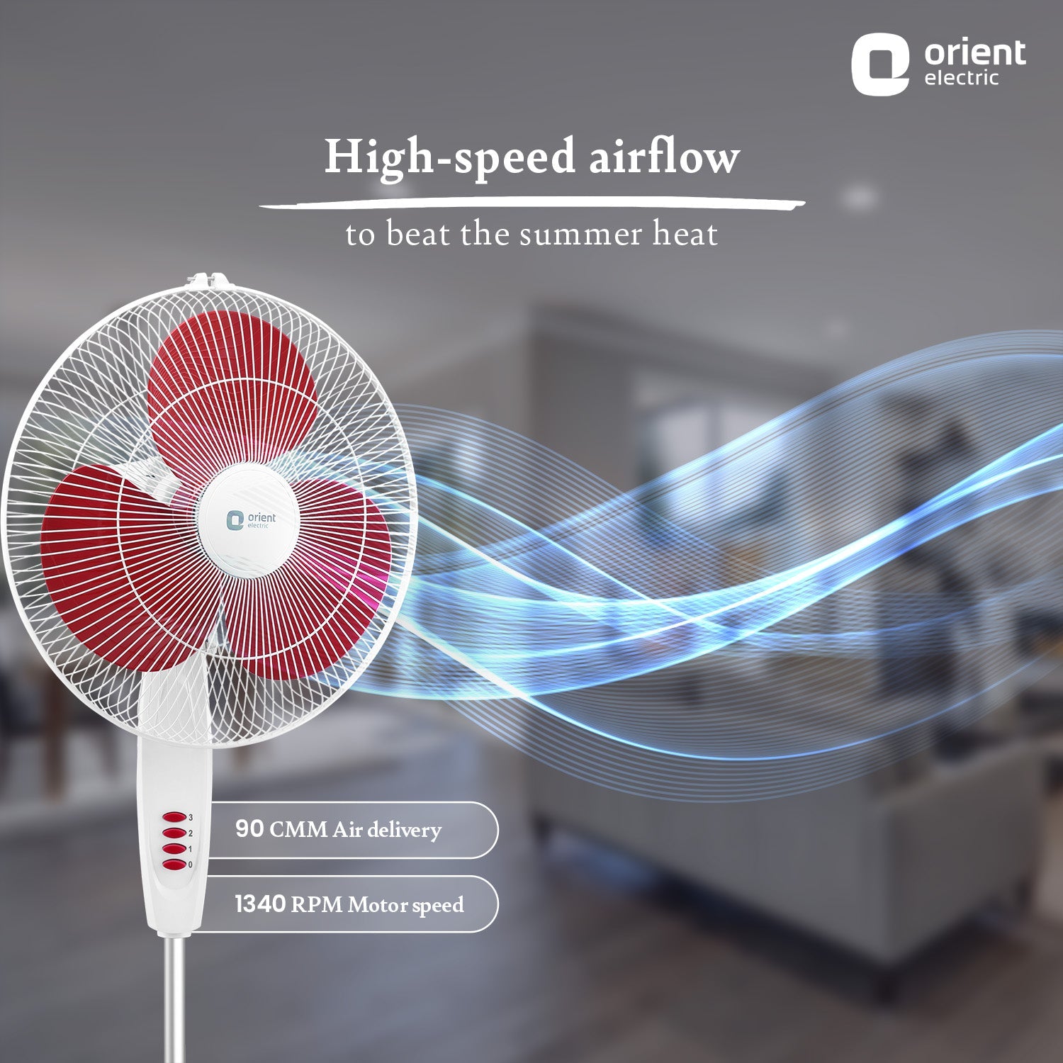 400MM Stand 82 High Speed Pedestal Fan