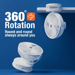 Orbis 5'' Personal Fan | 360 Degree Rotation | Chargeable Portable Fan