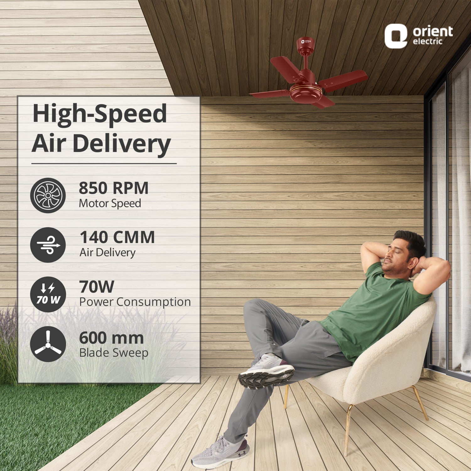 New Breeze High Speed Small Ceiling Fan | 5-Year Warranty