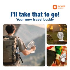 Orient Elfie 5" Compact Size Personal Fan | Chargeable Portable Fan | Mini Handheld