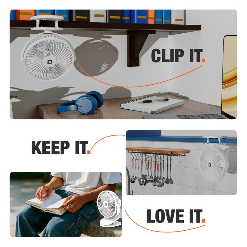 Orbis 5'' Personal Fan | 360 Degree Rotation | Chargeable Portable Fan