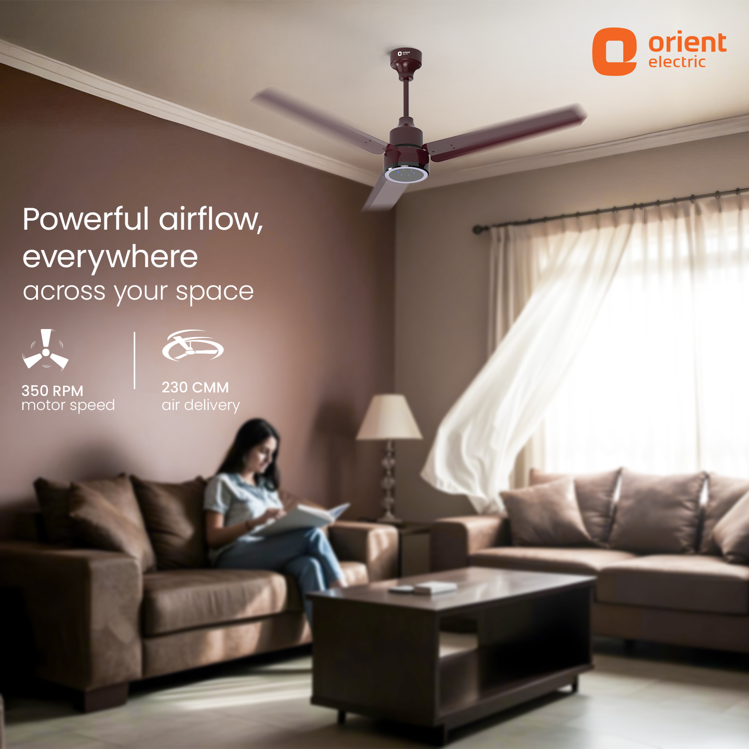 Ecotech Prime CX 5 Star BLDC Ceiling Fan with LED Indicator Light