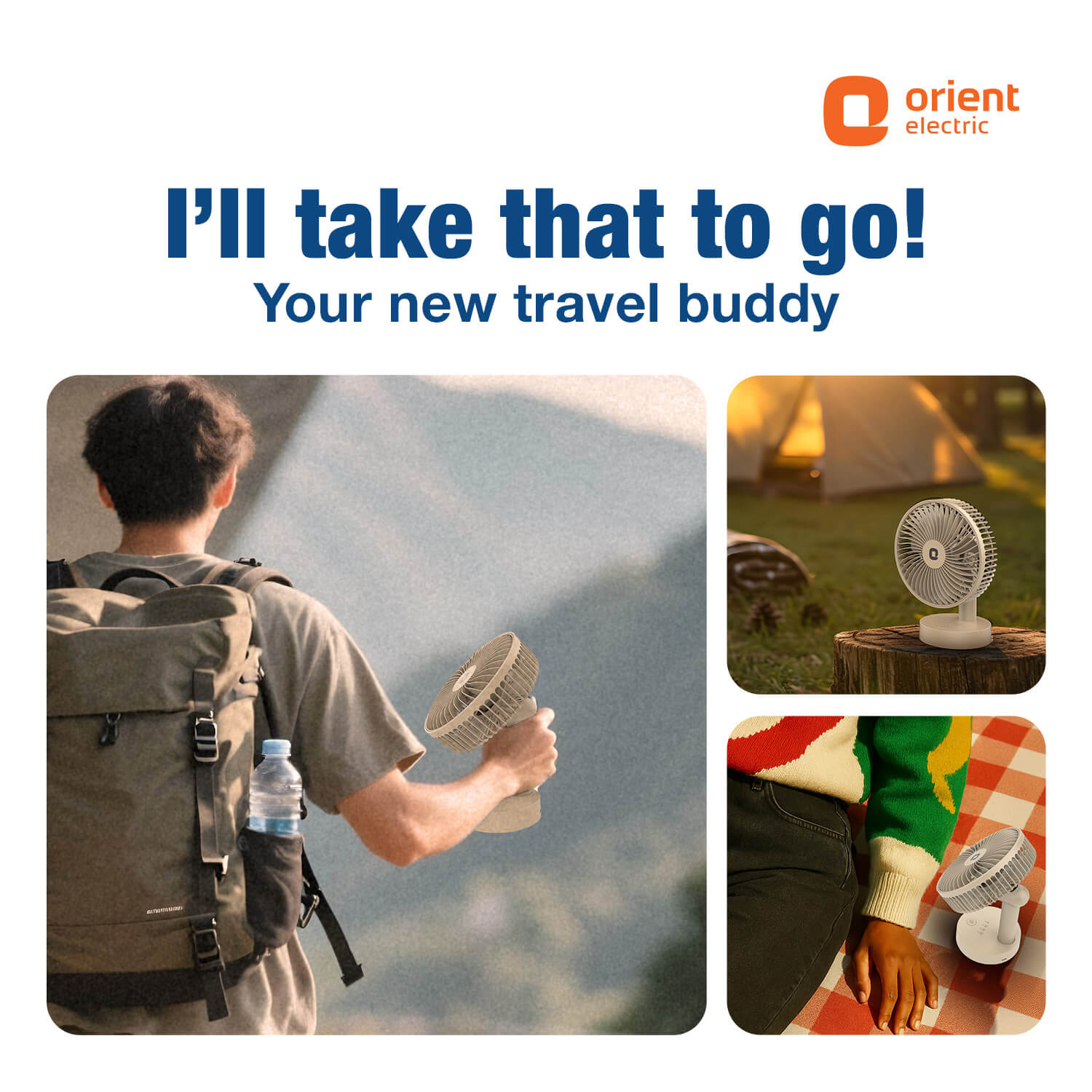 Orient Elfie 5" Compact Size Personal Fan | Chargeable Portable Fan | Mini Handheld