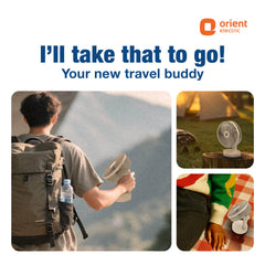 Orient Elfie 5" Compact Size Personal Fan | Chargeable Portable Fan | Mini Handheld