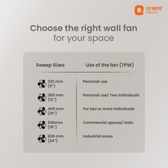 400MM Wall 49 with Remote & Touch Control Panel Wall Fan