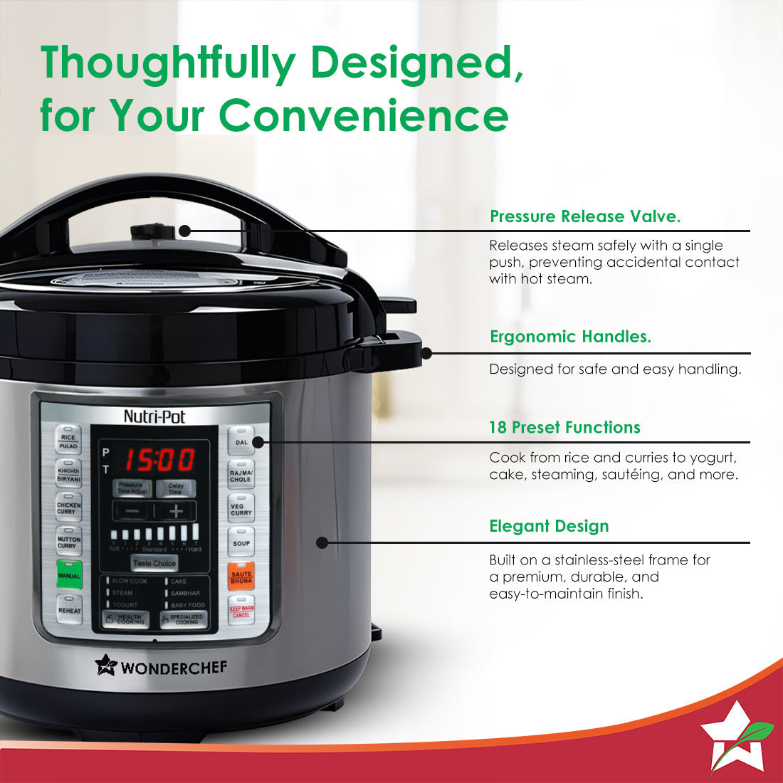 Nutri-Pot 6L Electric Pressure Cooker with 7-in-1 Functions