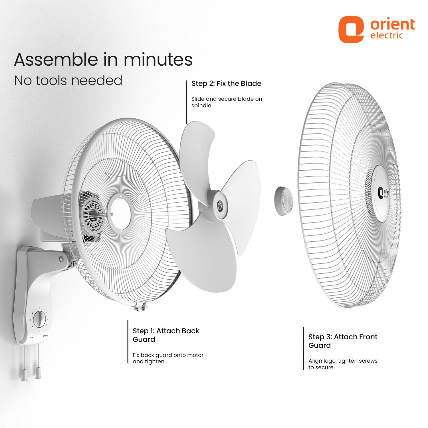 400MM Wall 47 3-in-1 High Speed Wall Fan | Ideal for Large Area |