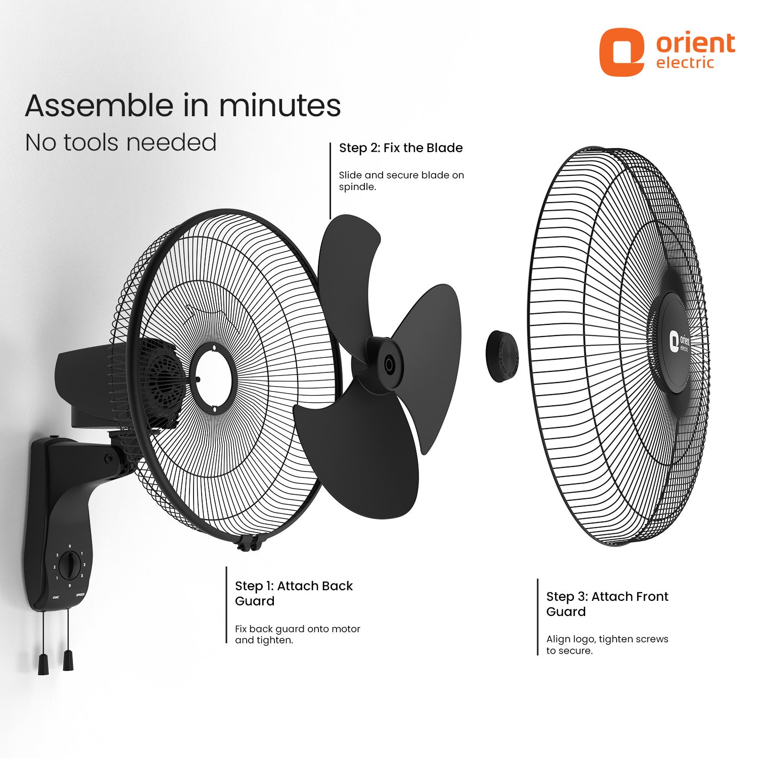 400MM Wall 47 3-in-1 High Speed Wall Fan | Ideal for Large Area |