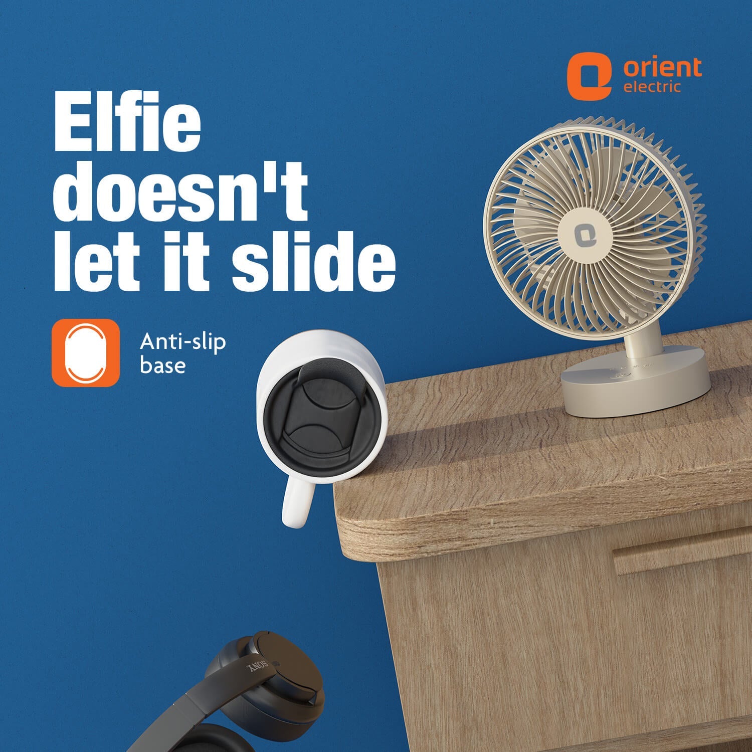 Orient Elfie 5" Compact Size Personal Fan | Chargeable Portable Fan | Mini Handheld